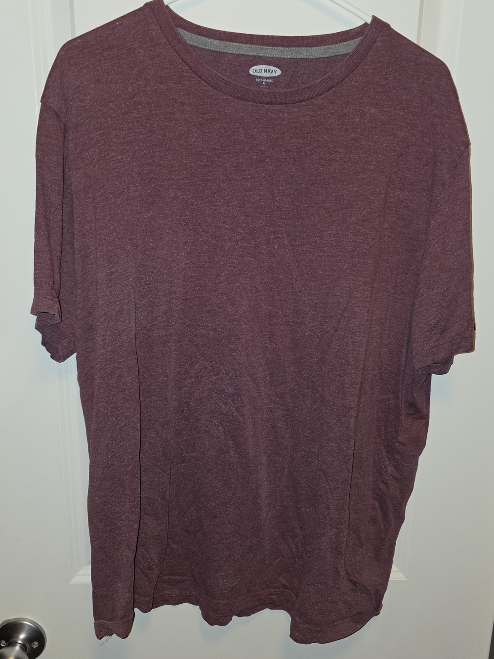 Old Navy Womens Heather Maroon Short Sleeve Crew T-Shirt